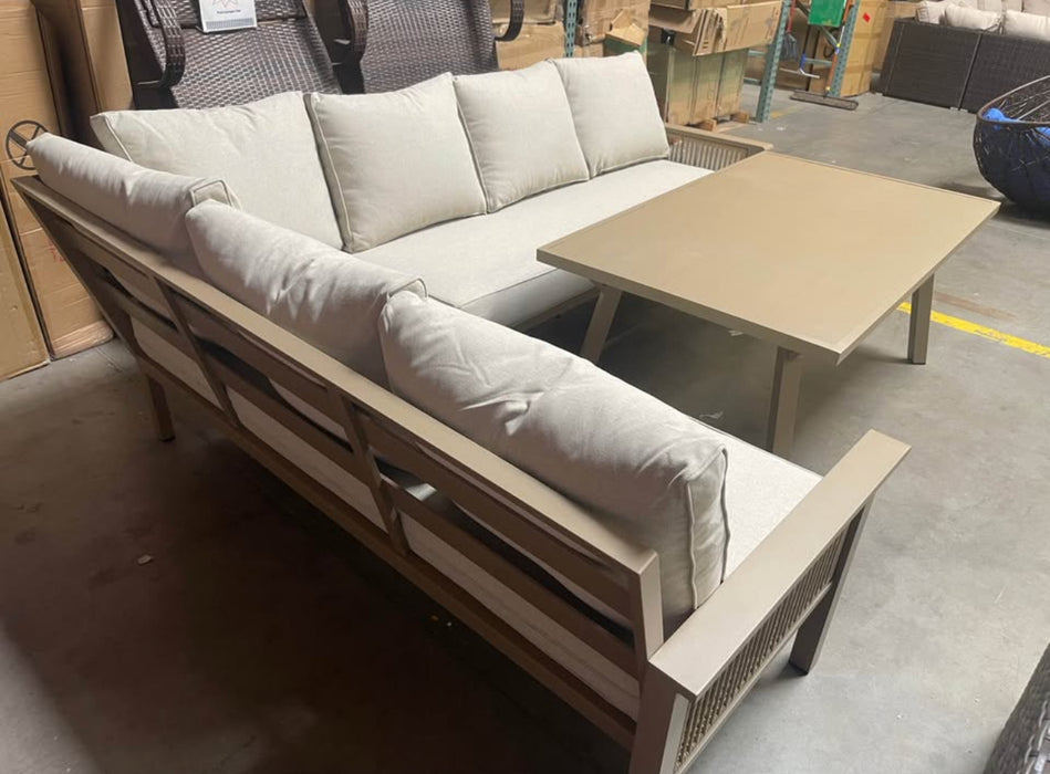 Eva Aluminum Beige Outdoor Sectional