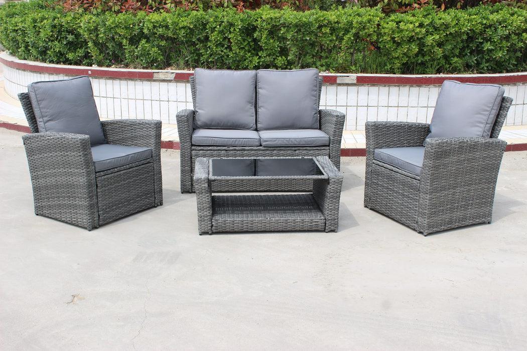 4 Piece Lily Rattan Patio Furniture Set