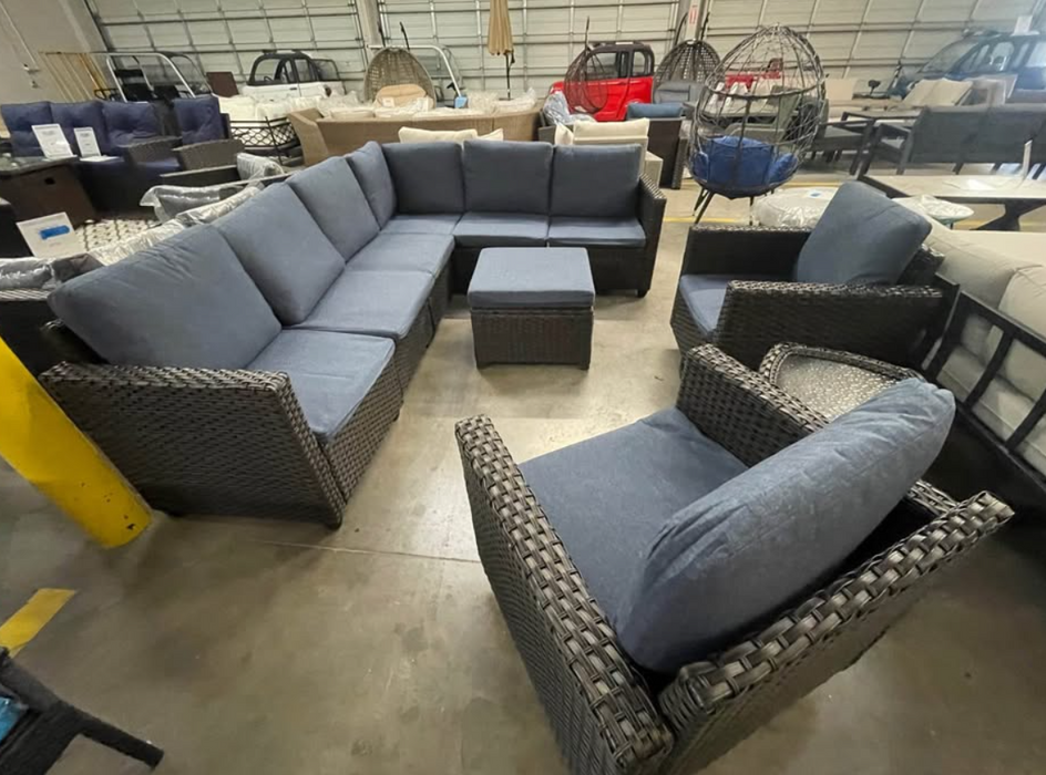 Sue 10 Piece Sectional Swivel Chair Combo