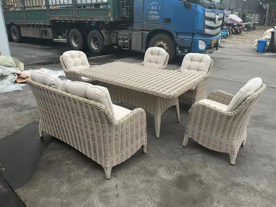 Dining Table Chair and Couch Set w/Aluminum Frame