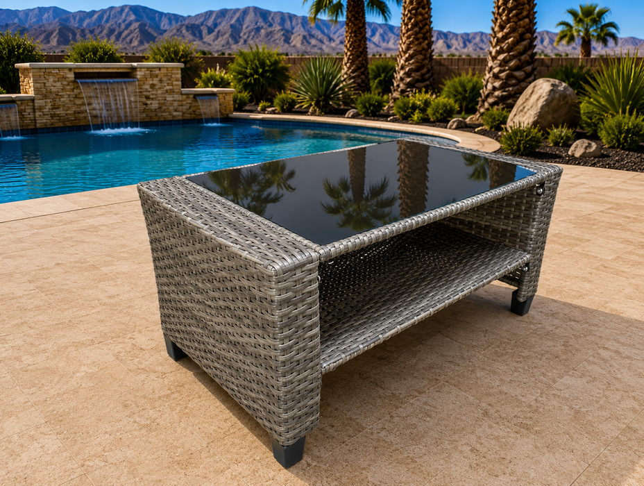 Lily Rattan Patio Furniture Coffee Table