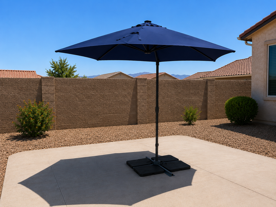 10 Foot Solar LED Offset Cantilever Hanging Patio 360 Degree Solar LED