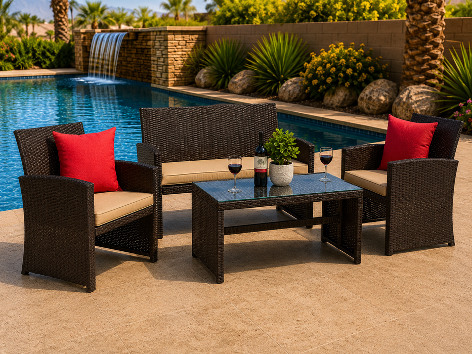Eco 4 Piece Wicker Conversation Set