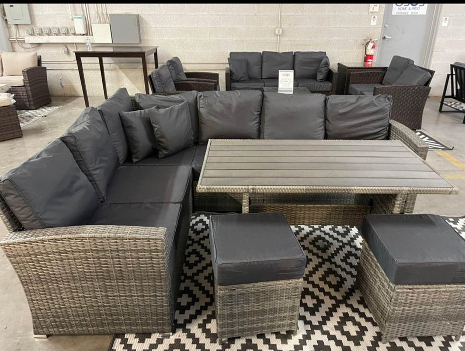 Olivia L Table Patio Sectional L Shape Dining Set