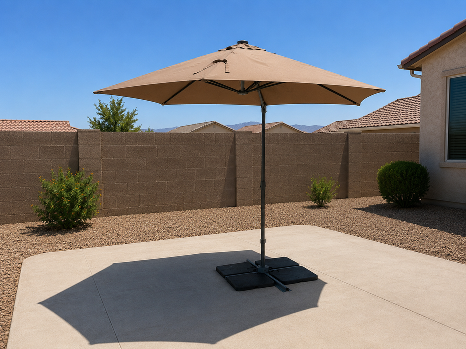 10 Foot Solar LED Offset Cantilever Hanging Patio 360 Degree Solar LED