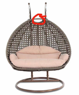 Double Size Hanging Egg Chair Swing w/ Cushion and Stand Included