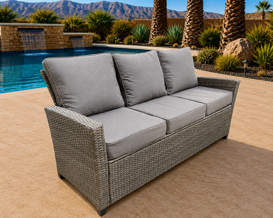 Lily Rattan Patio Furniture Sofa