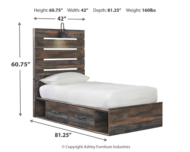 Drystan Bed with 2 Storage Drawers