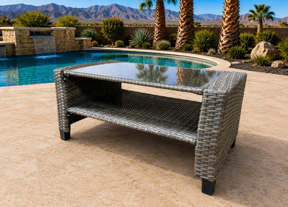 Lily Rattan Patio Furniture Coffee Table