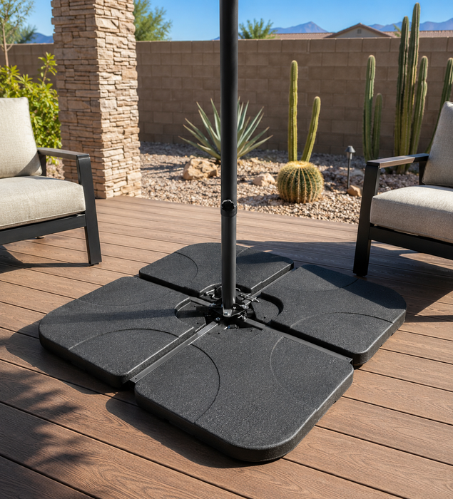 10 Foot Solar LED Offset Cantilever Hanging Patio 360 Degree Solar LED