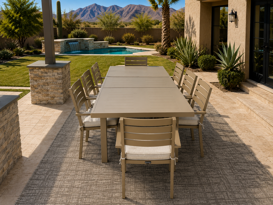 Eva Aluminum Outdoor Extension Dining Table Set