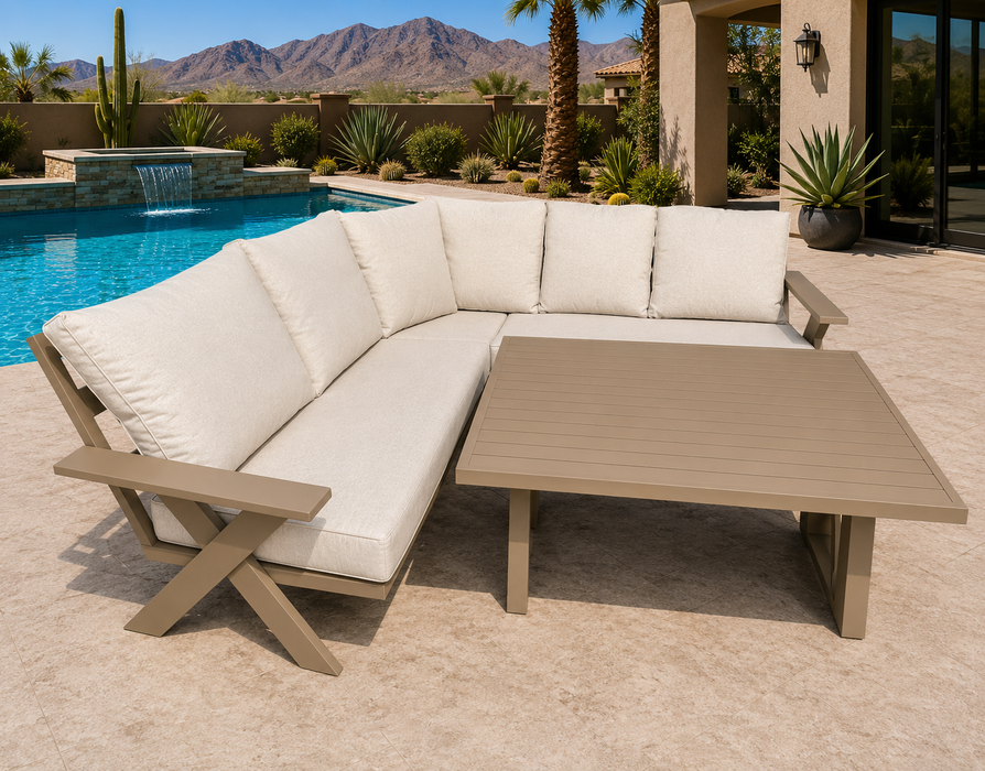 Gracie Aluminum Beige Outdoor Sectional