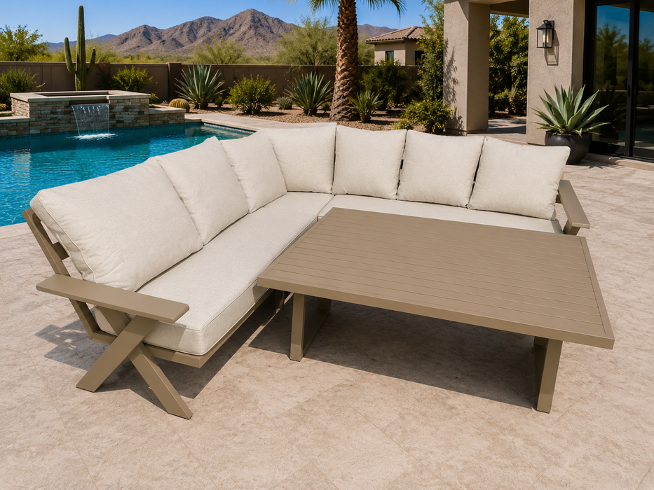 Gracie Aluminum Beige Outdoor Sectional