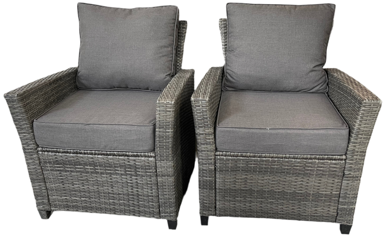 Gray Rattan Beige Cushion