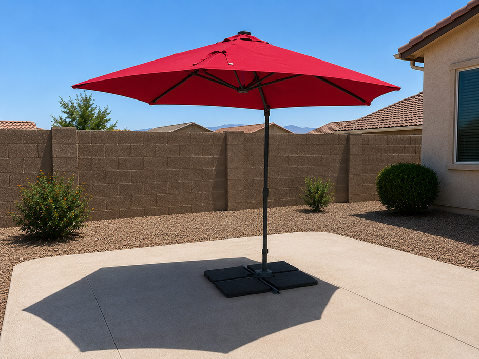 10 Foot Solar LED Offset Cantilever Hanging Patio 360 Degree Solar LED