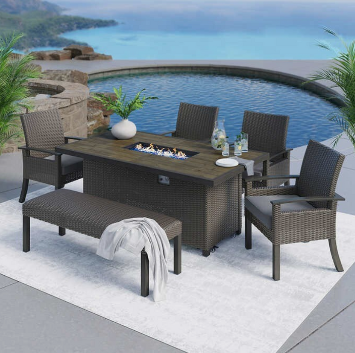 Las Palmas 6-Piece Fire Dining Set