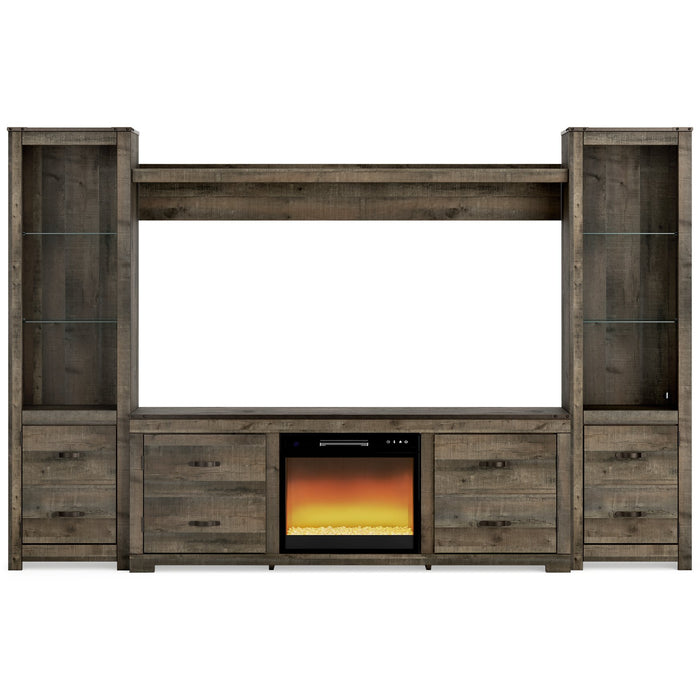 Trinell 4-Piece Entertainment Center with Electric Fireplace