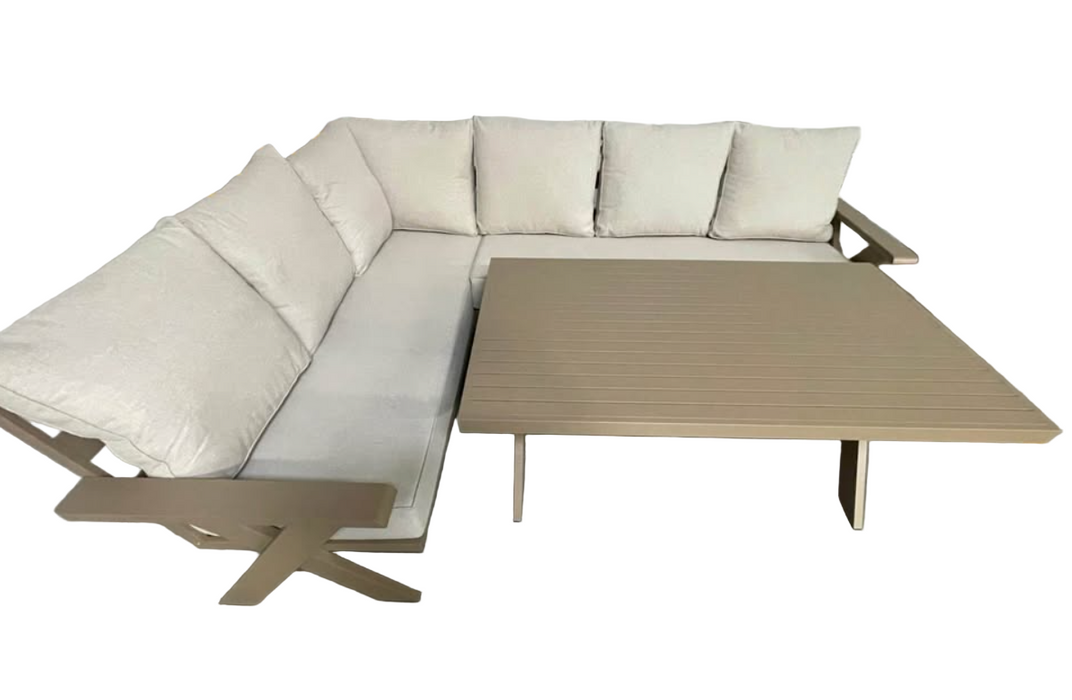 Gracie Aluminum Beige Outdoor Sectional