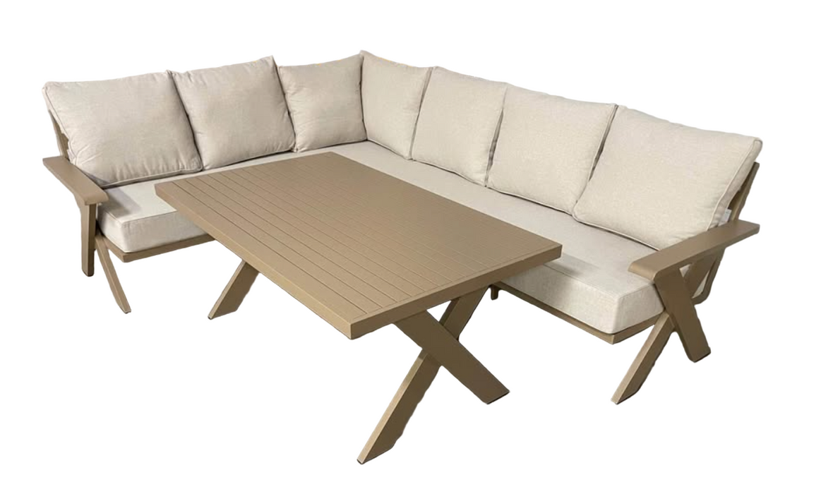 Gracie Aluminum Beige Outdoor Sectional