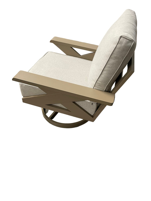 Gracie Aluminum Beige Outdoor Swivel Chair