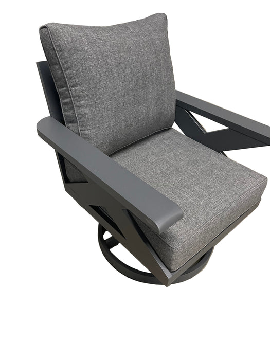 Gracie Aluminum Beige Outdoor Swivel Chair