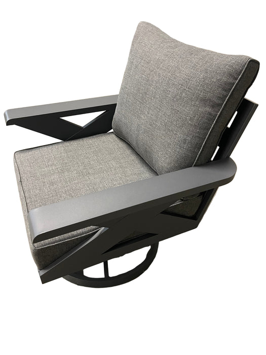 Gracie Aluminum Beige Outdoor Swivel Chair
