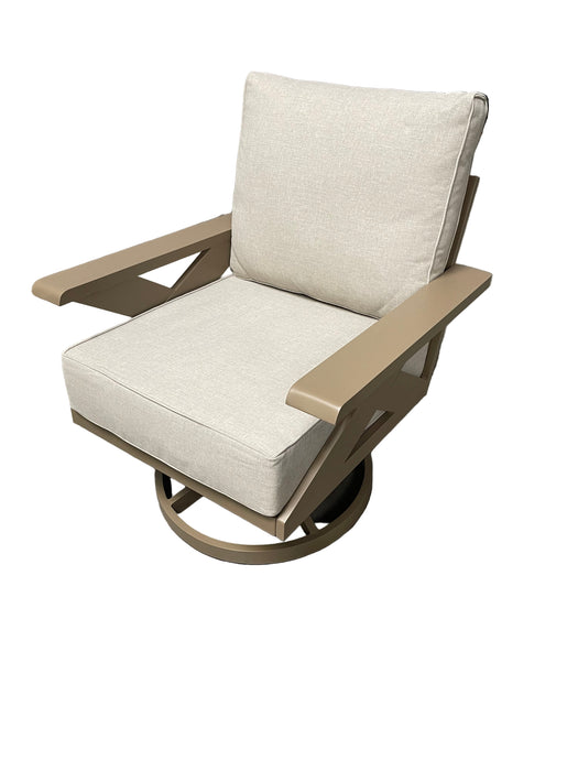 Gracie Aluminum Beige Outdoor Swivel Chair