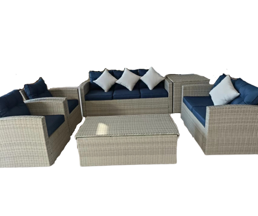 Tish 6 Piece Patio Set with Deck Box Storage Coffee Table & Storage End Table