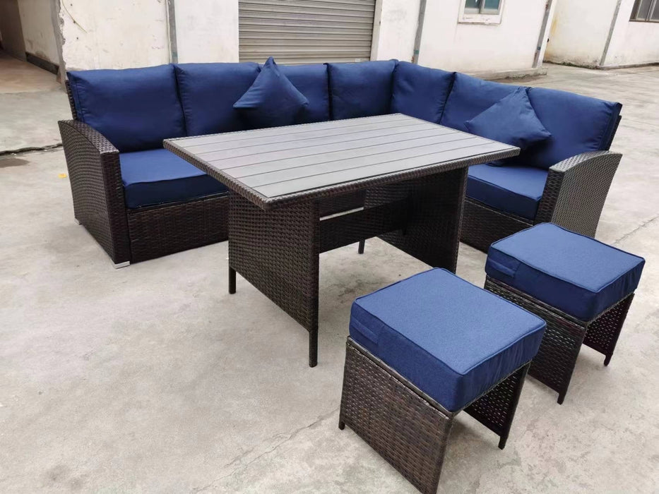 Olivia L Table Patio Sectional L Shape Dining Set